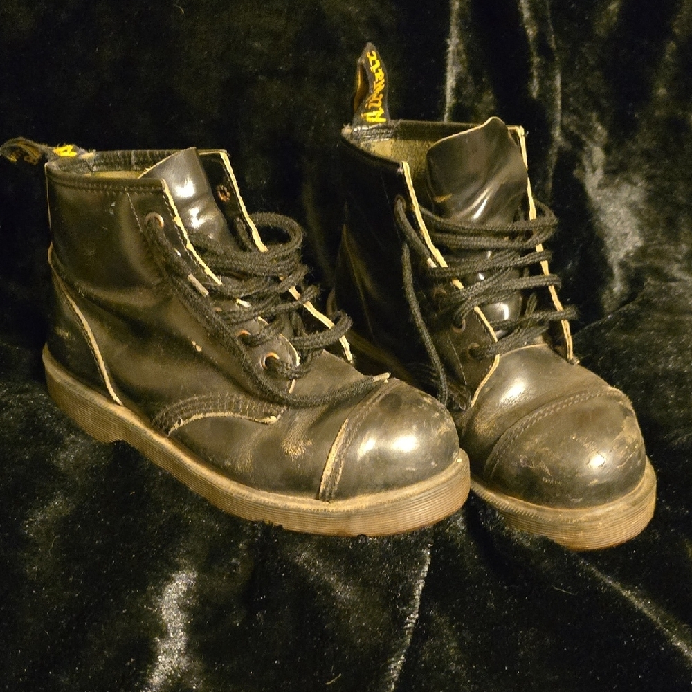 Vintage Dr. Martens Black Steel Toed Boots